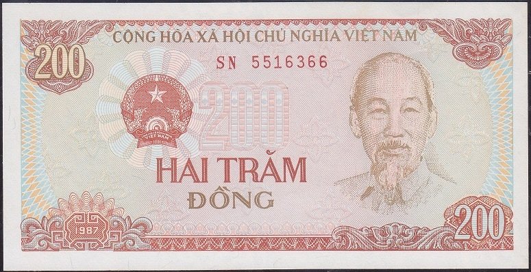 Vietnam 200 Dong 1987 Çilaltı Çil