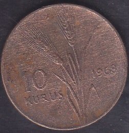 1968 Yılı 10 Kuruş Çok Temiz