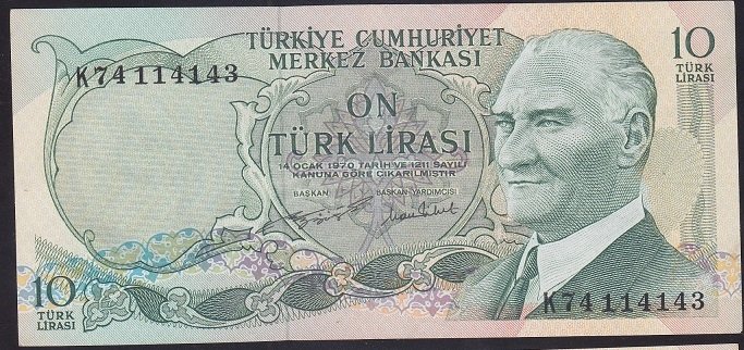 6.EMİSYON 2.TERTİP 10 LİRA K74 114143 ÇİLALTI