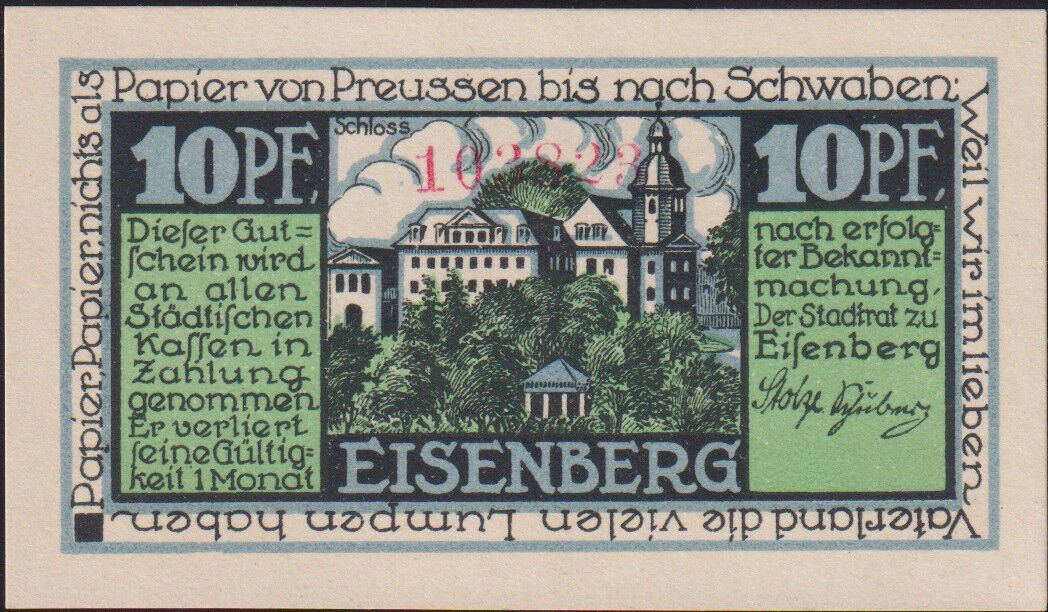 Almanya 10 Pfennig Notgeld 1921 Çil