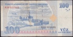 8.Emisyon 100 YTL A28 522101 Temiz