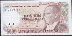 7.Emisyon 2.Tertip 5000 Lira B77 128355 Ççt Çilaltı