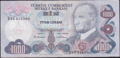 6.EMİSYON 1.TERTİP 1000 LİRA B34 421066 ÇOK TEMİZ +