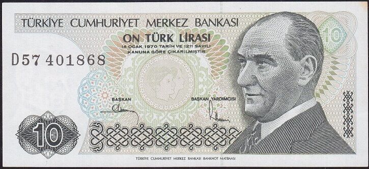 7.Emisyon 2.Tertip 10 Lira D57 401868 Çilaltı Çil