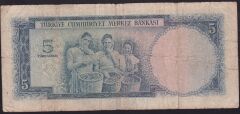 5.Emisyon 1.Tertip 5 Lira D14 138874 Çok Temiz