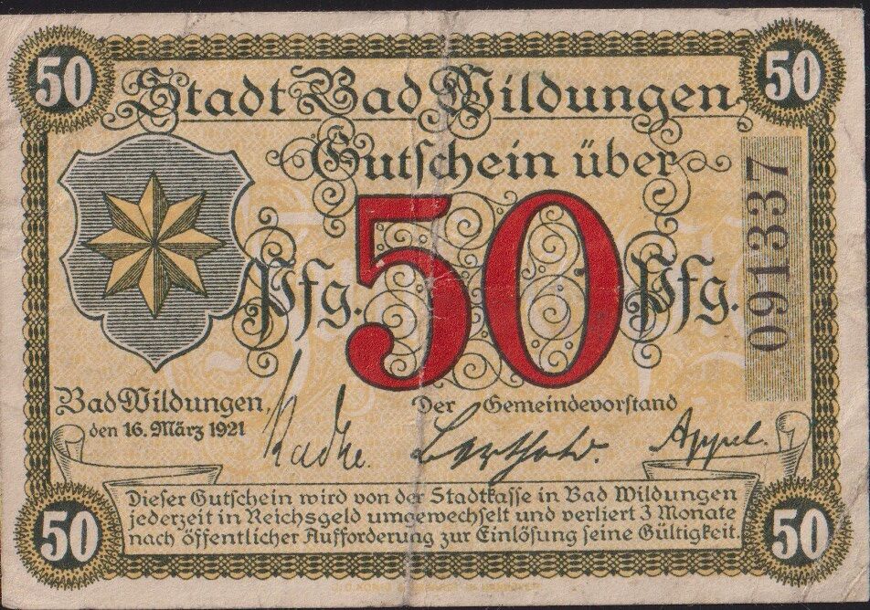 Almanya 50 Pfennig Notgeld 1921 Çok Temiz+