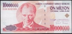 7.Emisyon 10 000 000 Lira E20 821918 Çok Çok Temiz