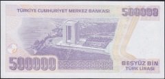 7.Emisyon 4.Tertip 500000 Lira J13 621280 Çilaltı Çil ( Bandrol baskı izi var)