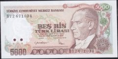 7.Emisyon 2.Tertip 5000 Lira B72 671034 Çil