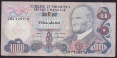 6.EMİSYON 1.TERTİP 1000 LİRA B32 428708 ÇOK TEMİZ