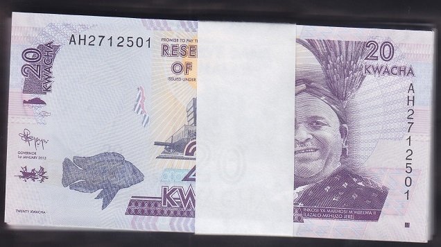 MALAWI 20 KWACHA 2012 ÇİL DESTE ( 100 ADET)