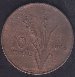 1966 Yılı 10 Kuruş Çok Temiz