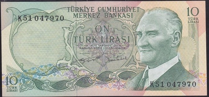 6.EMİSYON 2.TERTİP 10 LİRA K51 047970 ÇİLALTI