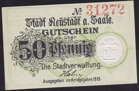 ALMANYA 50 PFENNİNG NOTGELD 1919 ÇİL