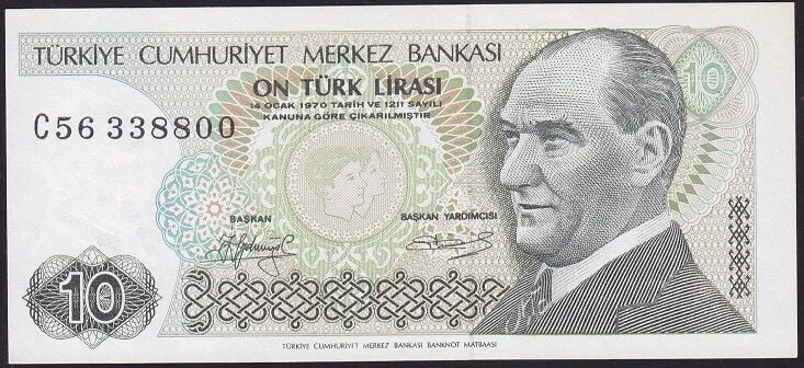 7.Emisyon 1.Tertip 10 Lira C56 338800 Çil