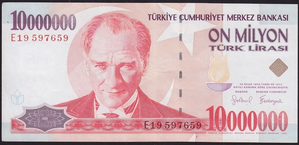 7.Emisyon 10 000 000 Lira E19 597659 Çok Çok Temiz+