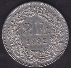 İsviçre 2 Frank 1992