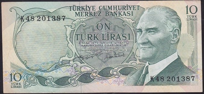 6.EMİSYON 2.TERTİP 10 LİRA K48 201387 ÇÇT + eski kağıt para fiyatları
