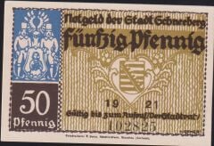 Almanya 50 Pfennig Notgeld 1921 Çil