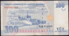 8.Emisyon 100 YTL A35 892307 Çok Temiz