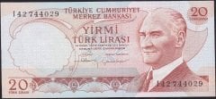 6.Emisyon 4.Tertip 20 Lira I42 744029 Ççt Çilaltı