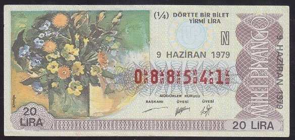 1979 9 HAZİRAN ÇEYREK BİLET - N SERİSİ
