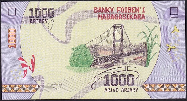Madagaskar 1000 Ariary 2017 Çil Pick 100a