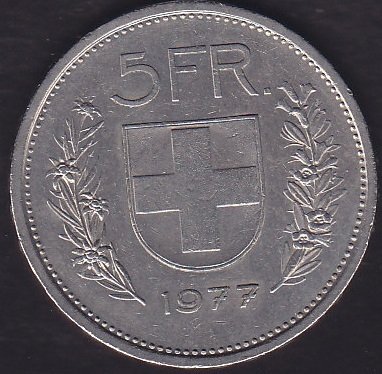 İsviçre 5 Frank 1977