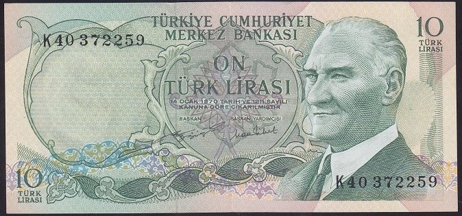 6.EMİSYON 2.TERTİP 10 LİRA K40 372259 ÇİLALTI