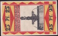 Almanya 25 Pfennig Notgeld 1921 Çilaltı Filigranlı