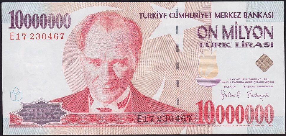 7.Emisyon 10 000 000 Lira E17 230467 Ççt Çilaltı