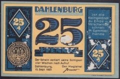 ALMANYA 25 PFENNİNG NOTGELD 1921 ÇİLALTI