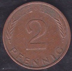Almanya 2 Pfennig 1977