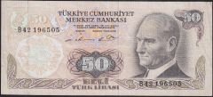 6.Emisyon 1.Tertip 50 Lira B42 196505 Çok Temiz