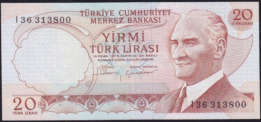 6.Emisyon 4.Tertip 20 Lira I36 313800 Çilaltı