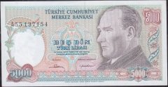 7.Emisyon 1.Tertip 5000 Lira A55 137154 Çilaltı Çil