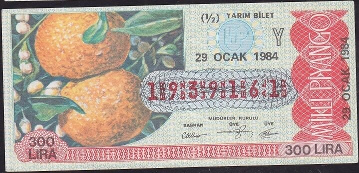 1984 29 Ocak Yarım Bilet - Y Serisi
