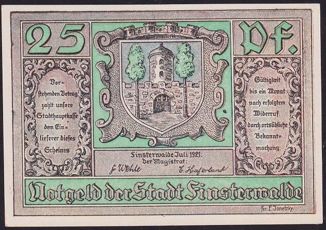 Almanya 25 Pfennig Notgeld 1921 Çil