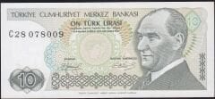 7.Emisyon 1.Tertip 10 Lira C28 078009 Ççt Çilaltı