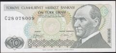 7.Emisyon 1.Tertip 10 Lira C28 078009 Ççt Çilaltı