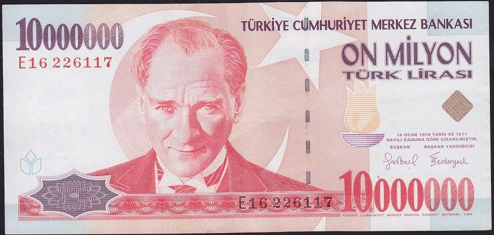 7.Emisyon 10 000 000 Lira E16 226117 Ççt Çilaltı