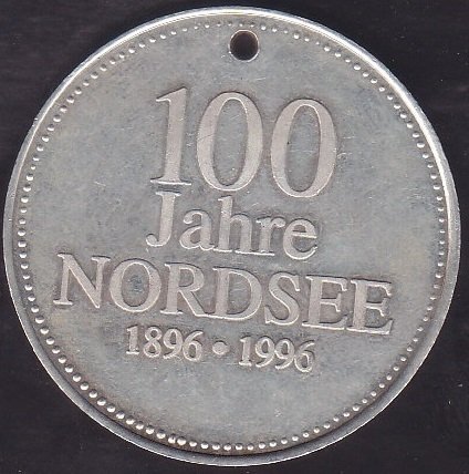 100 jahre NORDSEE 1896 - 1996 GÜMÜŞ (925) MADALYON ESKİ PARA