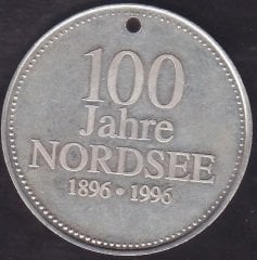 100 jahre NORDSEE 1896 - 1996 GÜMÜŞ (925) MADALYON ESKİ PARA