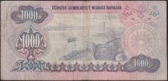 6.EMİSYON 1.TERTİP 1000 LİRA B19 348476 TEMİZ eski kağıt para fiyatları