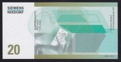 ALMANYA 20 SİEMENS NİXDORF TEST NOTE SPECİMEN ÇİL