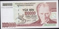 7.Emisyon 3.Tertip 100000 Lira I81 329280 Çil