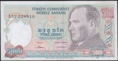 7.Emisyon 1.Tertip 5000 Lira A52 229910 Çok Temiz