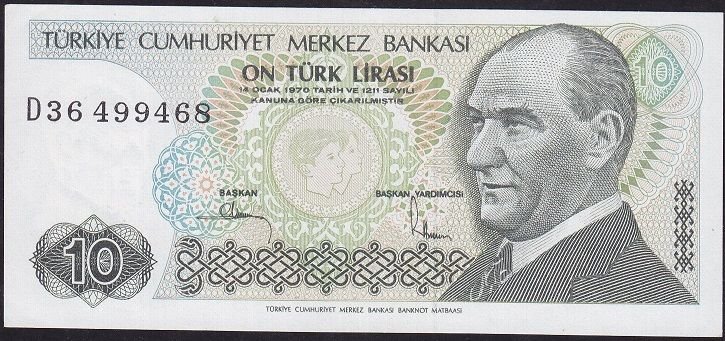 7.Emisyon 2.Tertip 10 Lira D36 499468 Çilaltı