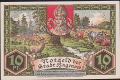 Almanya 10 Pfennig Notgeld 1921 Çil