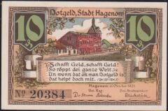 Almanya 10 Pfennig Notgeld 1921 Çil